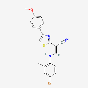 molecular formula C20H16BrN3OS B2647192 (Z)-3-((4-bromo-2-methylphenyl)amino)-2-(4-(4-methoxyphenyl)thiazol-2-yl)acrylonitrile CAS No. 683257-49-0