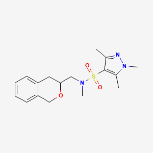 N-(isochroman-3-ylmethyl)-N,1,3,5-tetramethyl-1H-pyrazole-4-sulfonamide