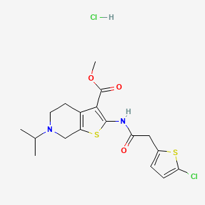 Methyl 2-(2-(5-chlorothiophen-2-yl)acetamido)-6-isopropyl-4,5,6,7-tetrahydrothieno[2,3-c]pyridine-3-carboxylate hydrochloride