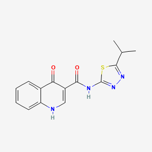 molecular formula C15H14N4O2S B2647197 4-羟基-N-(5-异丙基-1,3,4-噻二唑-2-基)喹啉-3-甲酰胺 CAS No. 946260-22-6