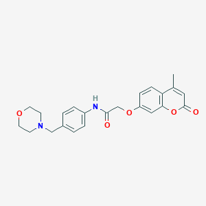 molecular formula C23H24N2O5 B264720 2-[(4-methyl-2-oxo-2H-chromen-7-yl)oxy]-N-[4-(4-morpholinylmethyl)phenyl]acetamide 