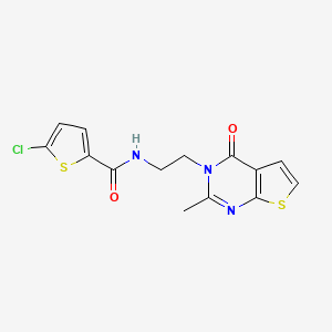 molecular formula C14H12ClN3O2S2 B2647206 5-氯-N-(2-(2-甲基-4-氧代噻吩并[2,3-d]嘧啶-3(4H)-基)乙基)噻吩-2-甲酰胺 CAS No. 1903883-78-2