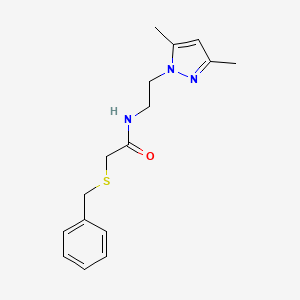 2-(benzylthio)-N-(2-(3,5-dimethyl-1H-pyrazol-1-yl)ethyl)acetamide