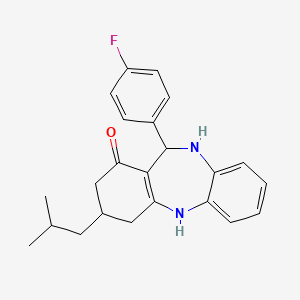 6-(4-Fluorophenyl)-9-(2-methylpropyl)-5,6,8,9,10,11-hexahydrobenzo[b][1,4]benzodiazepin-7-one