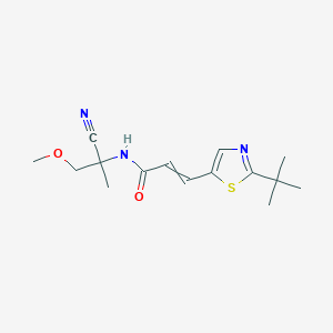 molecular formula C15H21N3O2S B2647218 3-(2-tert-butyl-1,3-thiazol-5-yl)-N-(1-cyano-2-methoxy-1-methylethyl)prop-2-enamide CAS No. 1394801-69-4