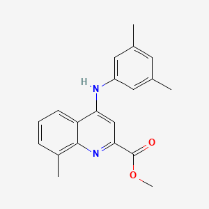 molecular formula C20H20N2O2 B2647219 Methyl 4-((3,5-dimethylphenyl)amino)-8-methylquinoline-2-carboxylate CAS No. 1206987-36-1