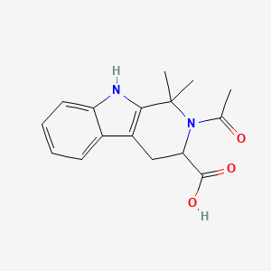 molecular formula C16H18N2O3 B2647222 2-Acetyl-1,1-dimethyl-2,3,4,9-tetrahydro-1H-beta-carboline-3-carboxylic acid CAS No. 1008081-01-3