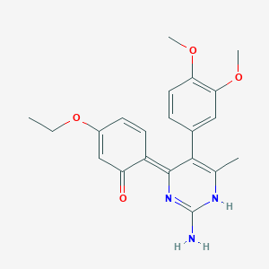molecular formula C21H23N3O4 B264723 (6Z)-6-[2-amino-5-(3,4-dimethoxyphenyl)-6-methyl-1H-pyrimidin-4-ylidene]-3-ethoxycyclohexa-2,4-dien-1-one 