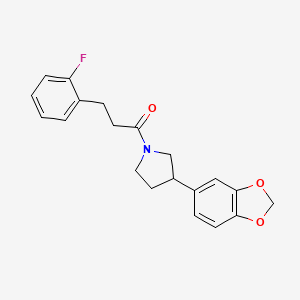 1-(3-(Benzo[d][1,3]dioxol-5-yl)pyrrolidin-1-yl)-3-(2-fluorophenyl)propan-1-one