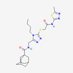 N-[[4-butyl-5-[2-[(5-methyl-1,3,4-thiadiazol-2-yl)amino]-2-oxoethyl]sulfanyl-1,2,4-triazol-3-yl]methyl]adamantane-1-carboxamide