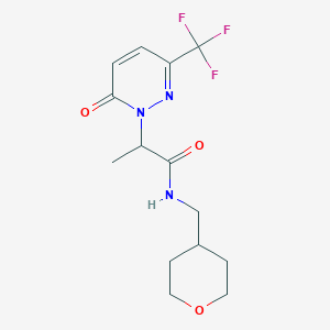 N-(Oxan-4-ylmethyl)-2-[6-oxo-3-(trifluoromethyl)pyridazin-1-yl]propanamide