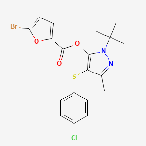 [2-Tert-butyl-4-(4-chlorophenyl)sulfanyl-5-methylpyrazol-3-yl] 5-bromofuran-2-carboxylate