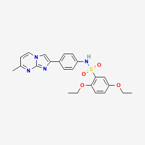 molecular formula C23H24N4O4S B2647241 2,5-二乙氧基-N-(4-(7-甲基咪唑并[1,2-a]嘧啶-2-基)苯基)苯磺酰胺 CAS No. 923678-37-9