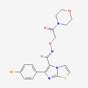 molecular formula C18H17BrN4O3S B2647243 6-(4-bromophenyl)imidazo[2,1-b][1,3]thiazole-5-carbaldehyde O-(2-morpholino-2-oxoethyl)oxime CAS No. 685106-64-3