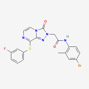 molecular formula C20H15BrFN5O2S B2647247 N-(4-溴-2-甲苯基)-2-(8-((3-氟苯基)硫代)-3-氧代-[1,2,4]三唑并[4,3-a]吡嗪-2(3H)-基)乙酰胺 CAS No. 1251694-10-6