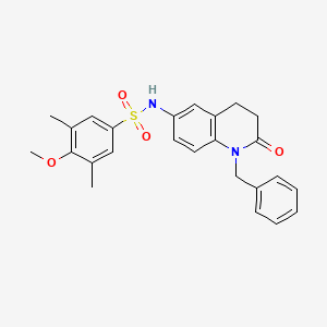 molecular formula C25H26N2O4S B2647254 N-(1-benzyl-2-oxo-1,2,3,4-tetrahydroquinolin-6-yl)-4-methoxy-3,5-dimethylbenzenesulfonamide CAS No. 946372-68-5