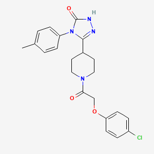 molecular formula C22H23ClN4O3 B2647257 5-{1-[(4-chlorophenoxy)acetyl]piperidin-4-yl}-4-(4-methylphenyl)-2,4-dihydro-3H-1,2,4-triazol-3-one CAS No. 1775396-54-7