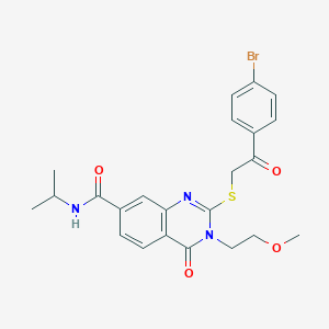 2-((2-(4-bromophenyl)-2-oxoethyl)thio)-N-isopropyl-3-(2-methoxyethyl)-4-oxo-3,4-dihydroquinazoline-7-carboxamide