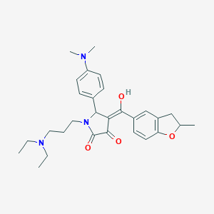 molecular formula C29H37N3O4 B264728 1-[3-(diethylamino)propyl]-5-[4-(dimethylamino)phenyl]-3-hydroxy-4-[(2-methyl-2,3-dihydro-1-benzofuran-5-yl)carbonyl]-1,5-dihydro-2H-pyrrol-2-one 