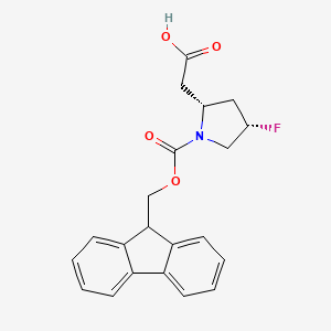 2-[(2R,4S)-1-{[(9H-fluoren-9-yl)methoxy]carbonyl}-4-fluoropyrrolidin-2-yl]acetic acid