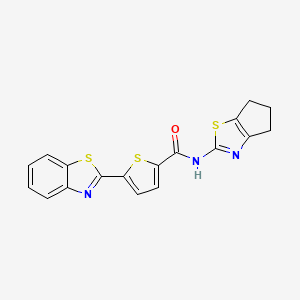 5-(benzo[d]thiazol-2-yl)-N-(5,6-dihydro-4H-cyclopenta[d]thiazol-2-yl)thiophene-2-carboxamide
