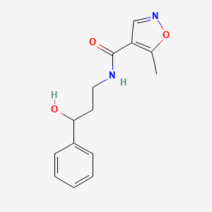 molecular formula C14H16N2O3 B2647289 N-(3-羟基-3-苯基丙基)-5-甲基异恶唑-4-甲酰胺 CAS No. 1448122-66-4
