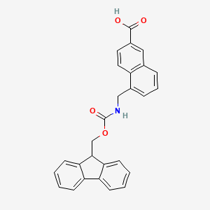 molecular formula C27H21NO4 B2647290 5-[(9H-Fluoren-9-ylmethoxycarbonylamino)methyl]naphthalene-2-carboxylic acid CAS No. 2241142-01-6