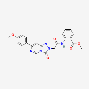 molecular formula C23H21N5O5 B2647295 methyl 2-({[7-(4-methoxyphenyl)-5-methyl-3-oxo[1,2,4]triazolo[4,3-c]pyrimidin-2(3H)-yl]acetyl}amino)benzoate CAS No. 1251691-01-6