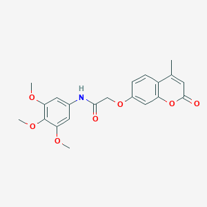 molecular formula C21H21NO7 B264730 2-[(4-methyl-2-oxo-2H-chromen-7-yl)oxy]-N-(3,4,5-trimethoxyphenyl)acetamide 