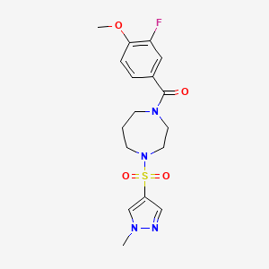 (3-fluoro-4-methoxyphenyl)(4-((1-methyl-1H-pyrazol-4-yl)sulfonyl)-1,4-diazepan-1-yl)methanone