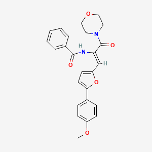molecular formula C25H24N2O5 B2647309 N-[(Z)-1-[5-(4-methoxyphenyl)furan-2-yl]-3-morpholin-4-yl-3-oxoprop-1-en-2-yl]benzamide CAS No. 301312-67-4