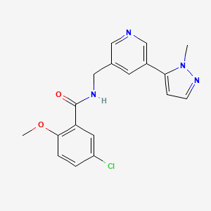 5-chloro-2-methoxy-N-((5-(1-methyl-1H-pyrazol-5-yl)pyridin-3-yl)methyl)benzamide