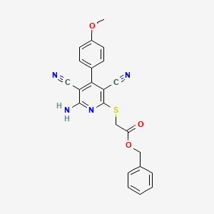 Benzyl {[6-amino-3,5-dicyano-4-(4-methoxyphenyl)pyridin-2-yl]sulfanyl}acetate