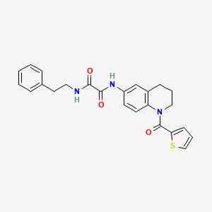 molecular formula C24H23N3O3S B2647327 N1-phenethyl-N2-(1-(thiophene-2-carbonyl)-1,2,3,4-tetrahydroquinolin-6-yl)oxalamide CAS No. 899983-39-2