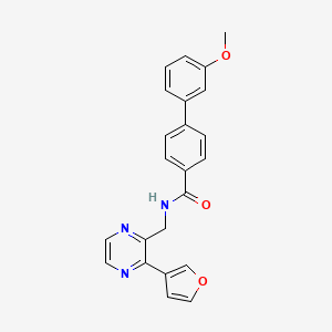 molecular formula C23H19N3O3 B2647338 N-((3-(furan-3-yl)pyrazin-2-yl)methyl)-3'-methoxy-[1,1'-biphenyl]-4-carboxamide CAS No. 2034500-18-8