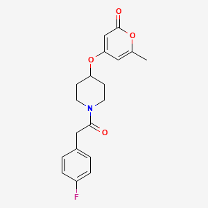 4-((1-(2-(4-fluorophenyl)acetyl)piperidin-4-yl)oxy)-6-methyl-2H-pyran-2-one