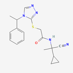 molecular formula C18H21N5OS B2647340 N-(1-cyano-1-cyclopropylethyl)-2-{[4-(1-phenylethyl)-4H-1,2,4-triazol-3-yl]sulfanyl}acetamide CAS No. 1223303-10-3