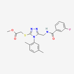 Methyl 2-[[4-(2,5-dimethylphenyl)-5-[[(3-fluorobenzoyl)amino]methyl]-1,2,4-triazol-3-yl]sulfanyl]acetate