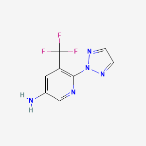 molecular formula C8H6F3N5 B2647345 6-(2H-1,2,3-三唑-2-基)-5-(三氟甲基)吡啶-3-胺 CAS No. 1832582-59-8
