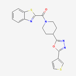 Benzo[d]thiazol-2-yl(4-(5-(thiophen-3-yl)-1,3,4-oxadiazol-2-yl)piperidin-1-yl)methanone