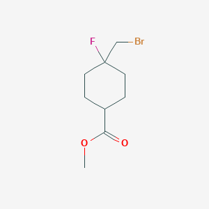 molecular formula C9H14BrFO2 B2647347 Methyl 4-(bromomethyl)-4-fluorocyclohexane-1-carboxylate CAS No. 2402828-67-3