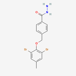 molecular formula C15H14Br2N2O2 B2647349 4-(2,6-Dibromo-4-methylphenoxymethyl)benzohydrazide CAS No. 379253-60-8