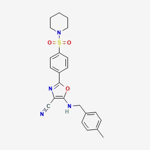 5-[(4-Methylbenzyl)amino]-2-[4-(piperidin-1-ylsulfonyl)phenyl]-1,3-oxazole-4-carbonitrile
