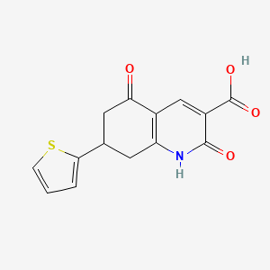 molecular formula C14H11NO4S B2647353 2,5-Dioxo-7-(thiophen-2-yl)-1,2,5,6,7,8-hexahydroquinoline-3-carboxylic acid CAS No. 924846-81-1