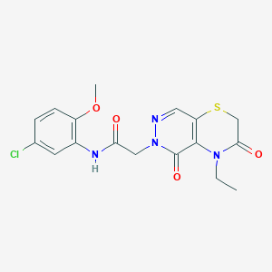 molecular formula C17H17ClN4O4S B2647354 N-(5-chloro-2-methoxyphenyl)-2-(4-ethyl-3,5-dioxo-3,4-dihydro-2H-pyridazino[4,5-b][1,4]thiazin-6(5H)-yl)acetamide CAS No. 1251605-05-6
