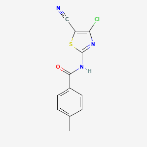 molecular formula C12H8ClN3OS B2647355 N-(4-chloro-5-cyano-1,3-thiazol-2-yl)-4-methylbenzamide CAS No. 866156-02-7