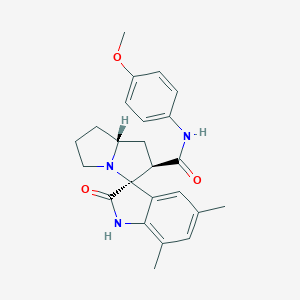 molecular formula C24H27N3O3 B264736 (2'S,3R,7a'S)-N-(4-methoxyphenyl)-5,7-dimethyl-2-oxo-1',2',5',6',7',7a'-hexahydrospiro[indoline-3,3'-pyrrolizine]-2'-carboxamide 