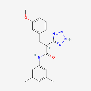 molecular formula C19H21N5O2 B2647360 N-(3,5-dimethylphenyl)-3-(3-methoxyphenyl)-2-(2H-tetrazol-5-yl)propanamide CAS No. 483993-32-4
