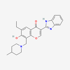 3-(1H-benzimidazol-2-yl)-6-ethyl-7-hydroxy-8-[(4-methylpiperidin-1-yl)methyl]-4H-chromen-4-one