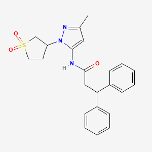 molecular formula C23H25N3O3S B2647373 N-[1-(1,1-dioxo-1lambda6-thiolan-3-yl)-3-methyl-1H-pyrazol-5-yl]-3,3-diphenylpropanamide CAS No. 1171941-47-1